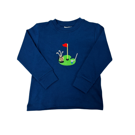 Squiggles - Navy Golf L/S Shirt