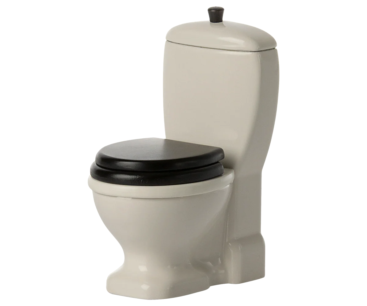 Maileg Mouse Toy Toilet with realistic details, perfect for imaginative play and dollhouse accessories.