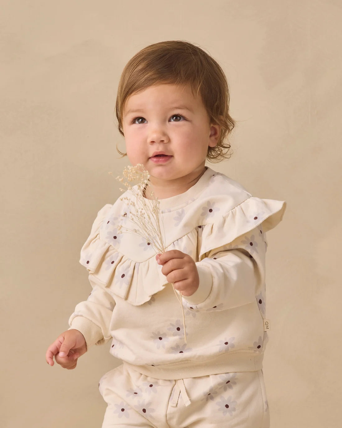 Blue Daisy Ruffle Fleece Sweatshirt