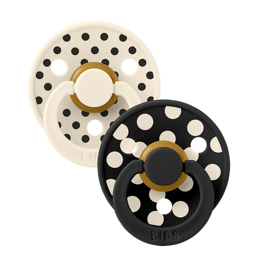 BIBS Pacifier - 2 Pack - Polka Dot Ivory/Black