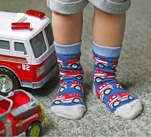 Jefferies Socks - Rescue Vehicles Pattern Crew Socks 3 Pair Pack