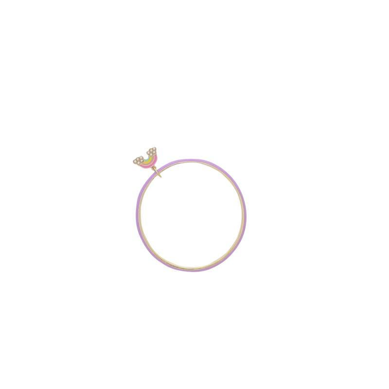 Jane Marie - Purple Enamel Bangle with Rainbow Charm0