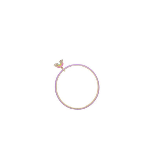 Jane Marie - Purple Enamel Bangle with Rainbow Charm0