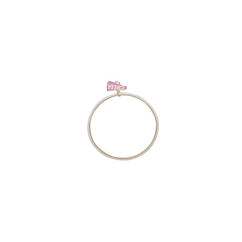 Jane Marie - Pink Enamel Bangle Bracelet with Cheer Megaphone Charm