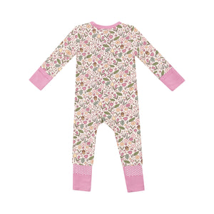 Angel Dear - Acorn Floral Zip Romper