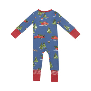 Angel Dear - Vintage Red Truck Zip Romper
