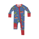 Angel Dear - Vintage Red Truck Zip Romper