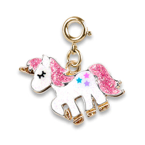 Charm It! -  Gold Glitter Unicorn Charm