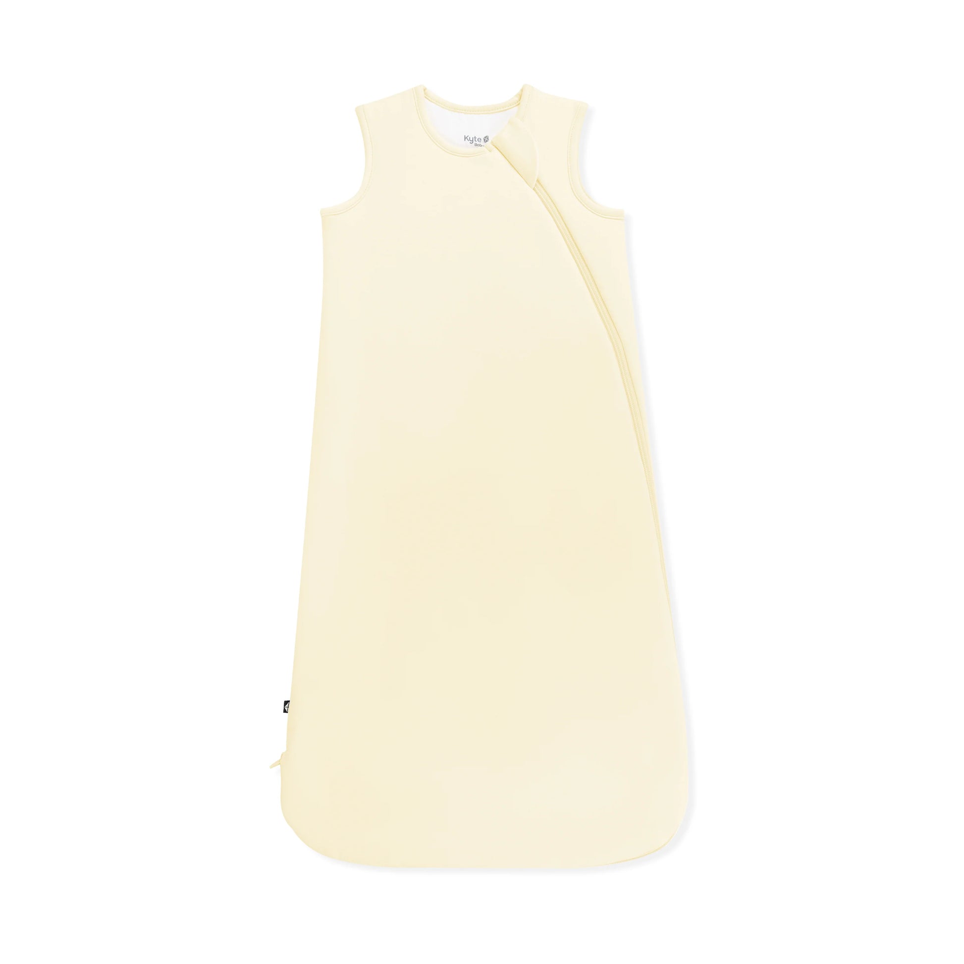 Kyte Baby Sleep Bag in Chamomile 1.0, soft and cozy wearable blanket for babies, with a gentle chamomile color and secure zipper closure.