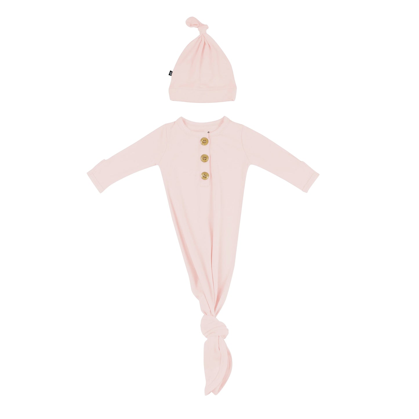 Blush Knotted Gown with Hat Set