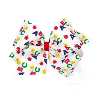 Wee Ones - School-theme Printed Grosgrain Bow - ABC