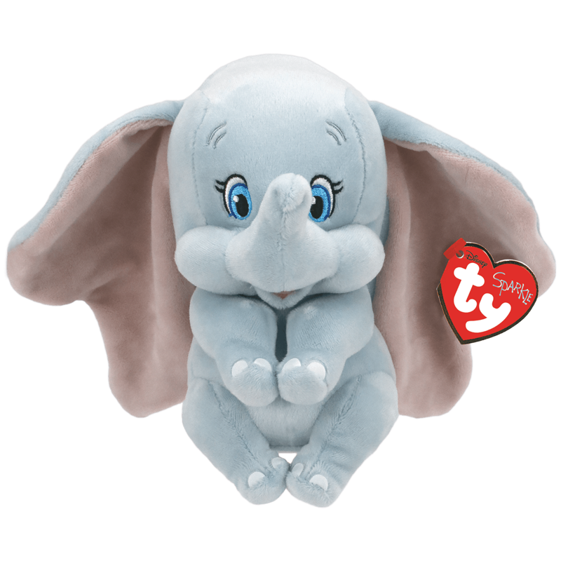 Ty Dumbo plush toy, soft stuffed elephant with large ears and gentle expression, ideal for cuddling and collection.