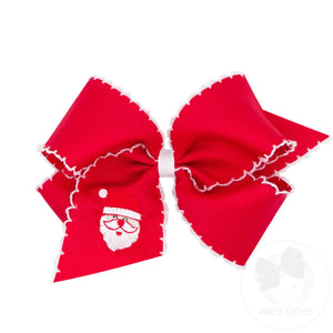 Wee Ones - Holiday King Grosgrain Hair bow with Moonstitch Edge