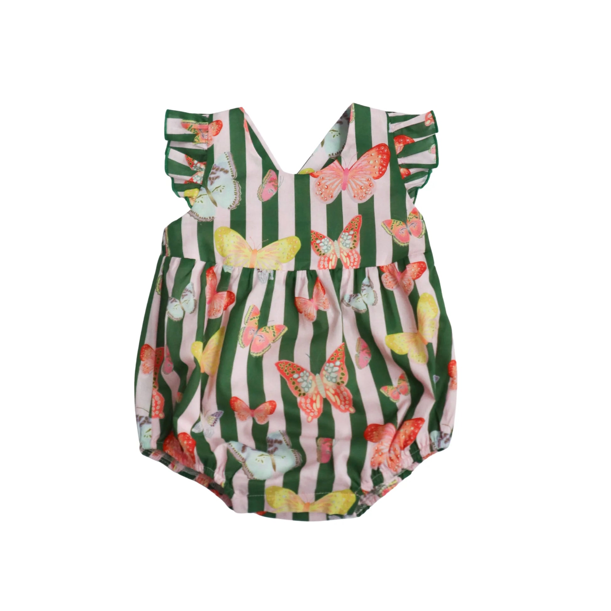 Hollis Baker Green Butterfly Josie Bubble with vibrant green butterfly design on soft fabric, perfect for decorative or gift use.