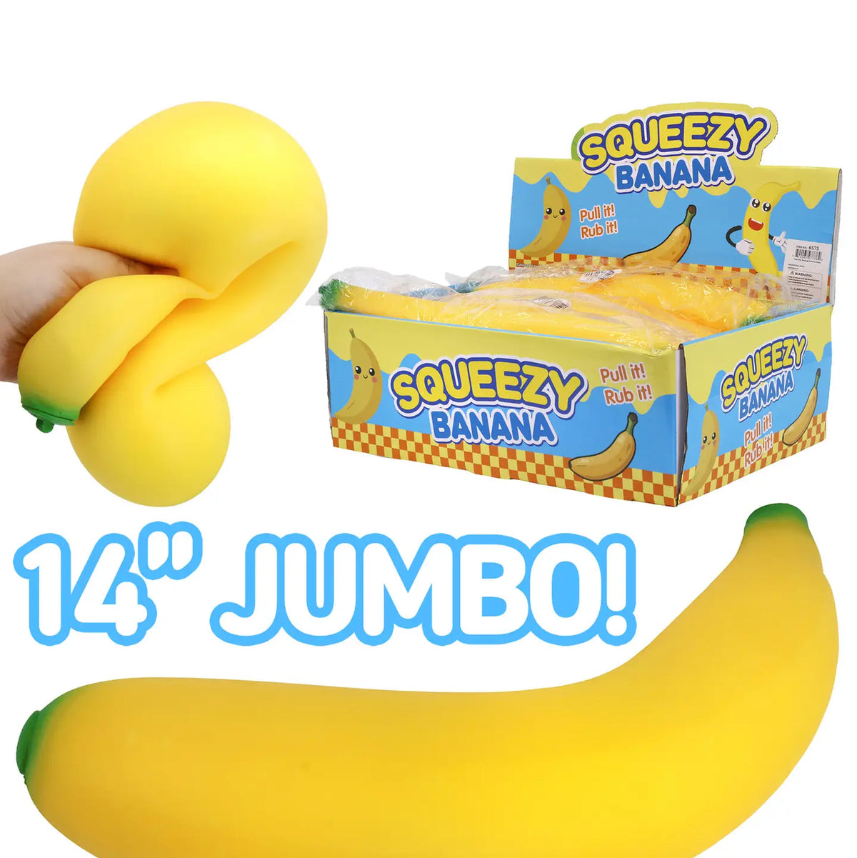Jumbo 14 Inch Banana Fluffy Slime Filled Tpr Squishy