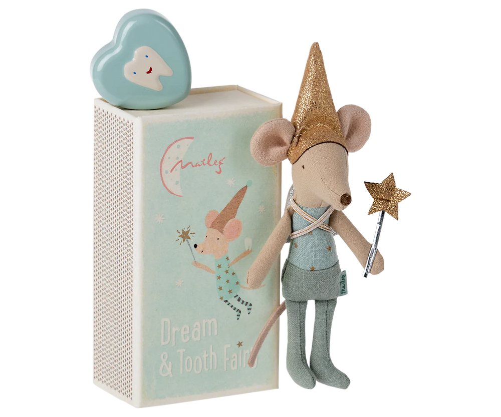 Maileg - Blue Tooth Fairy Mouse in Matchbox