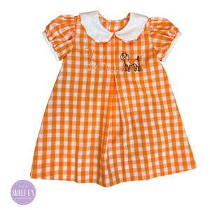 Game Day - Orange & White Gingham 'V is for Vols' Dress