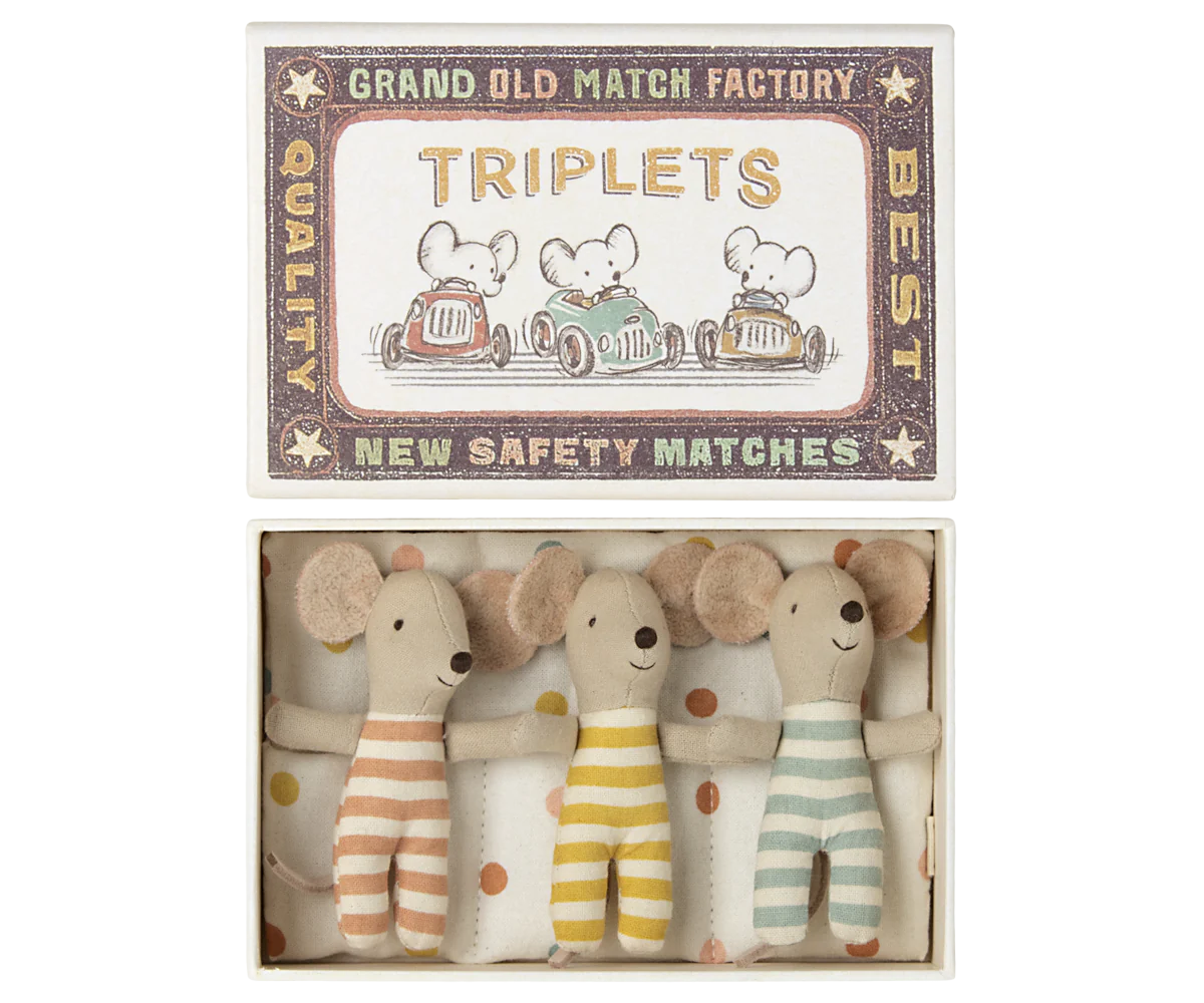 Maileg - Triplets Baby Mice in Matchbox