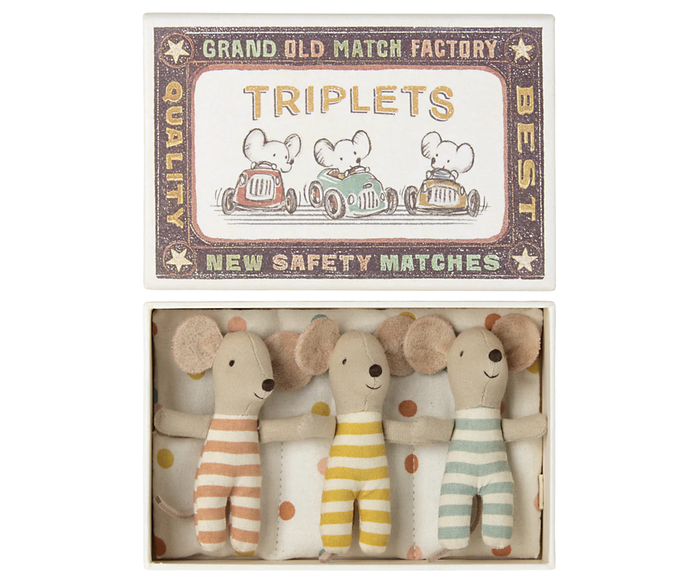 Maileg - Triplets Baby Mice in Matchbox