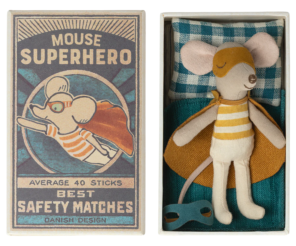 Maileg - Little Brother in Matchbox Super Hero Match