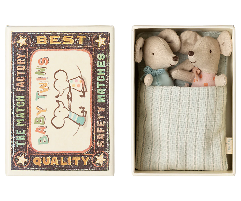 Maileg - Twins Baby Mice in Matchbox