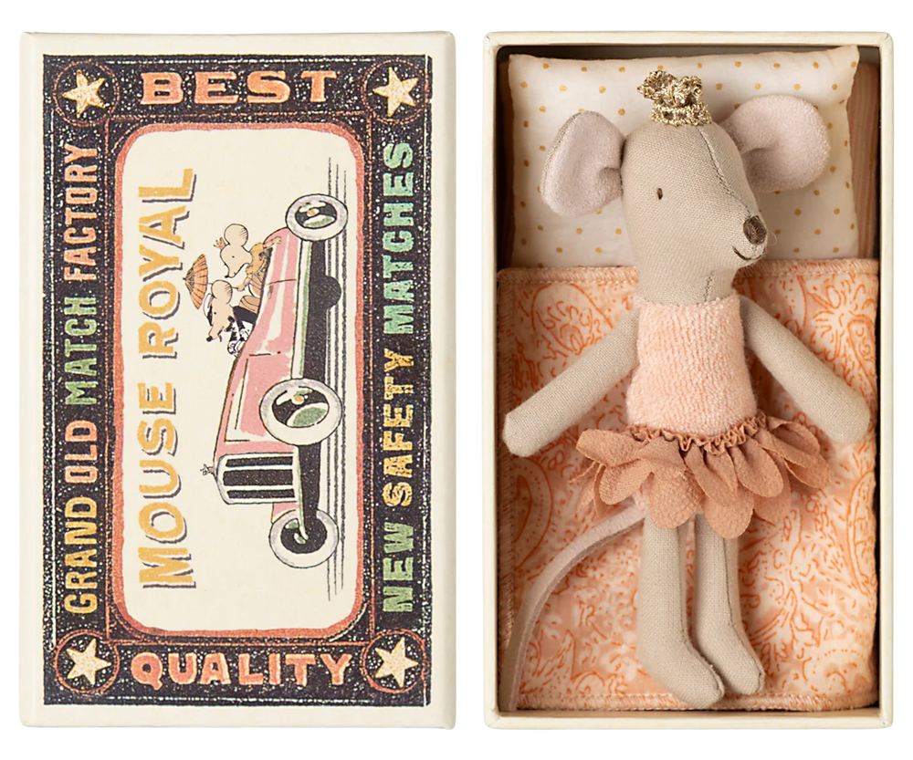 Maileg - Princess Mouse Little Sister in Matchbox