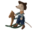 Maileg - Cowboy Mouse on Rocking Horse, Little Brother