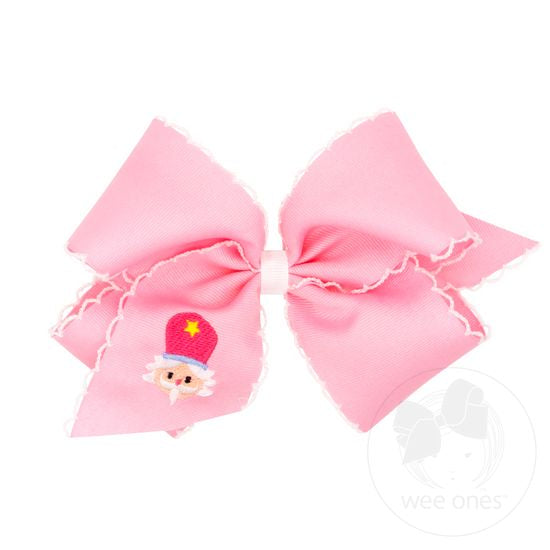 Wee Ones - Holiday King Grosgrain Hair bow with Moonstitch Edge