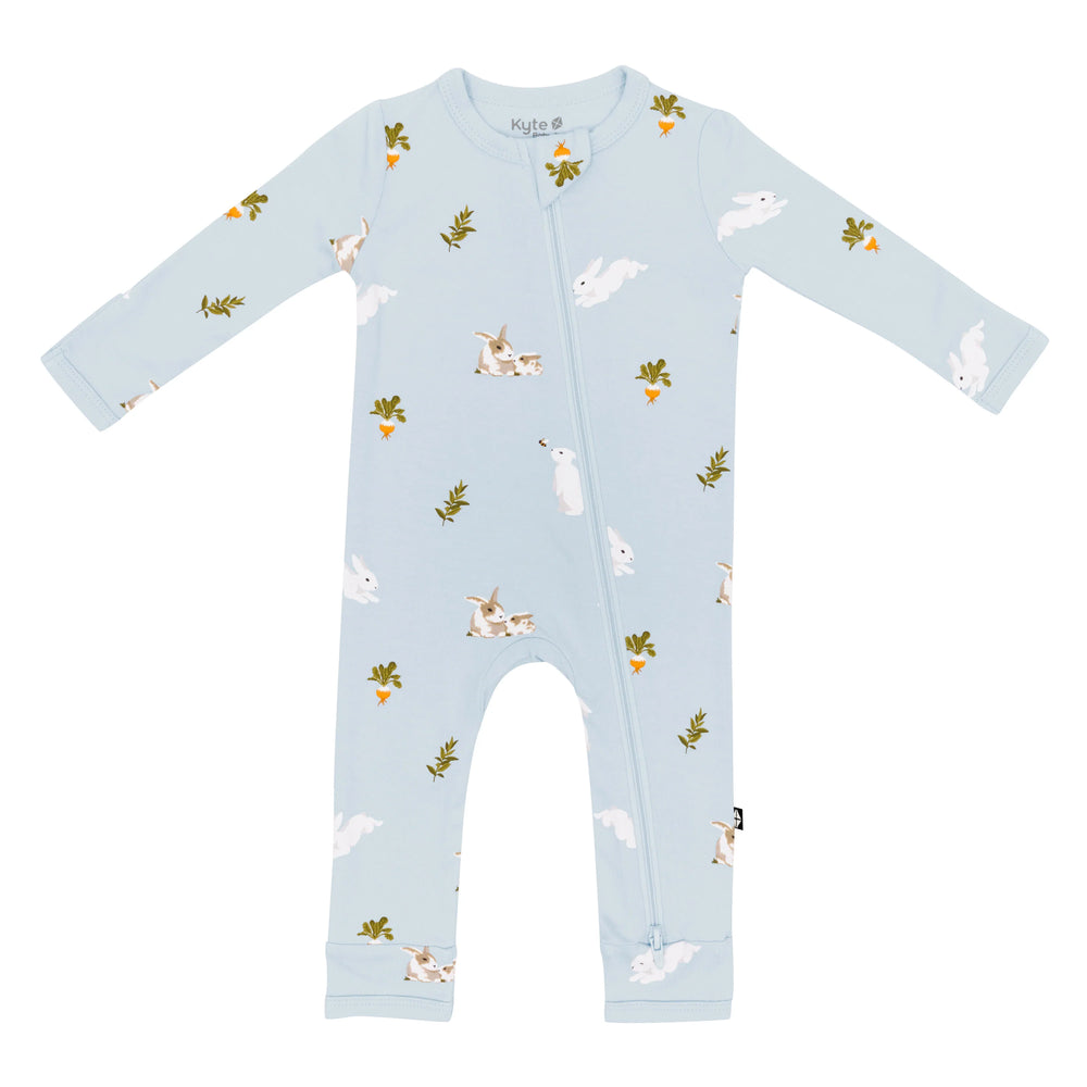 Kyte - Zippered Romper in Ice Rabbit