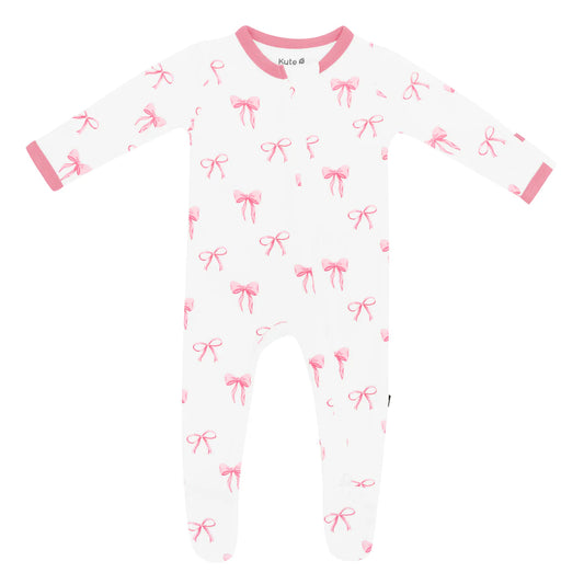 Zippered Footie in Bow