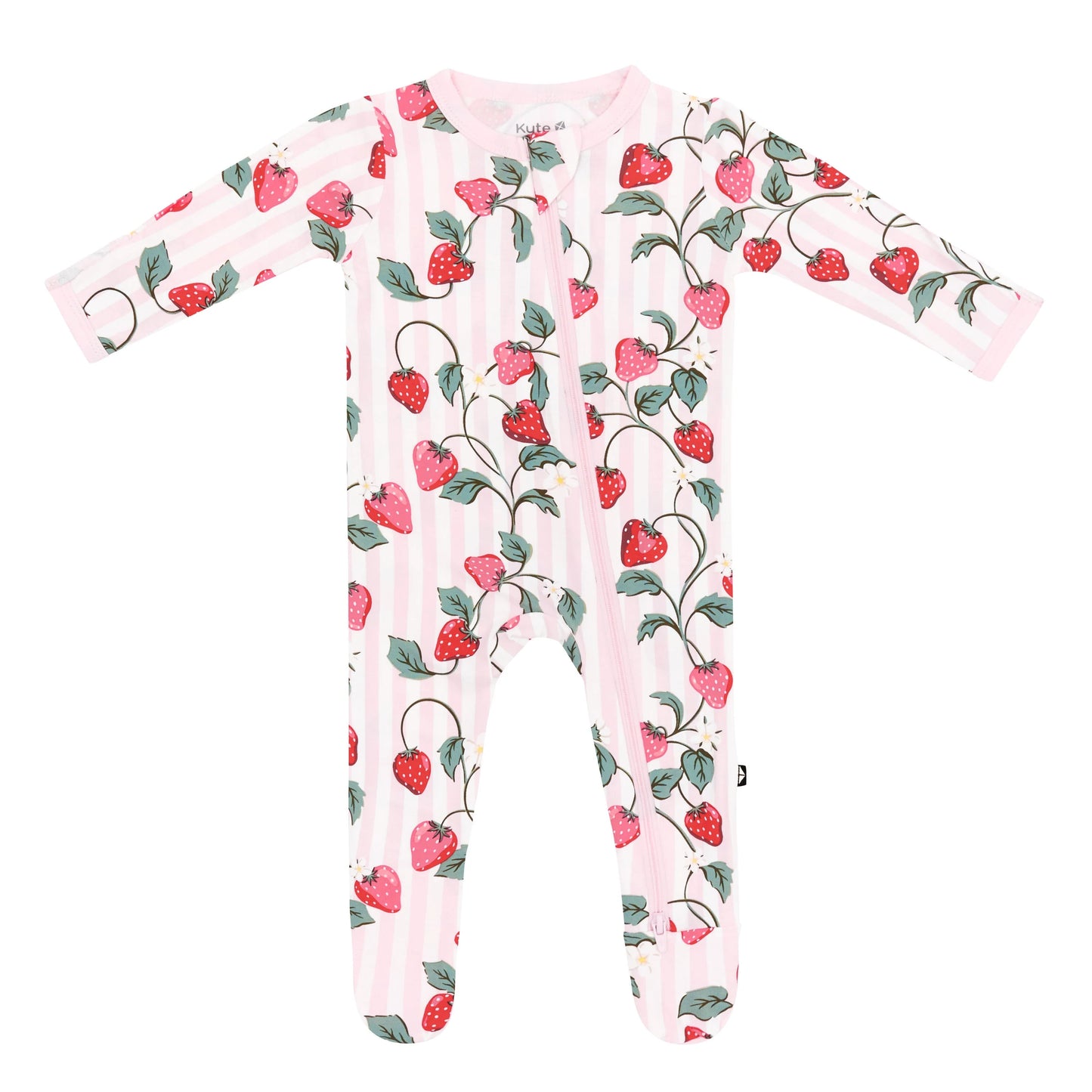 Strawberry Fields Zippered Footie
