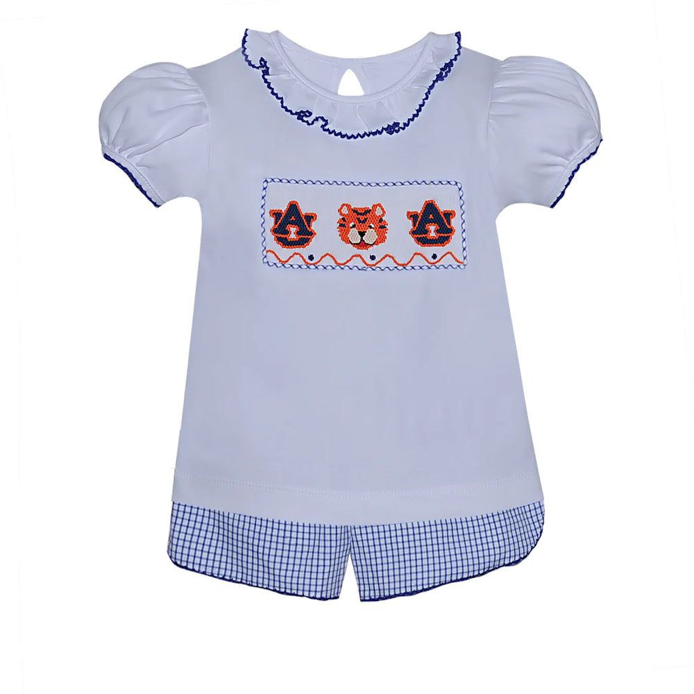 Southern Saturday - Tigers Smocked Ruffle Top & Shorts Set