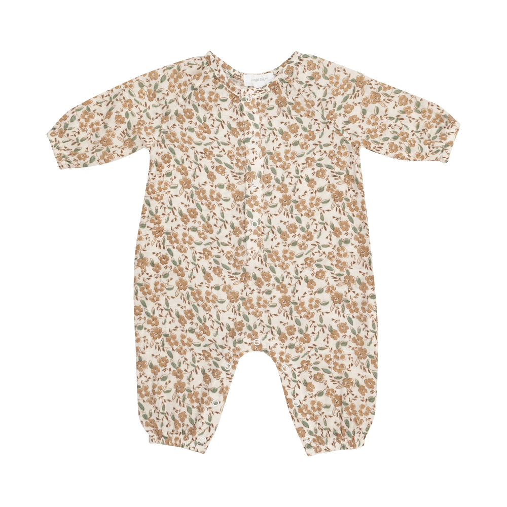 Angel Dear - Bitty Brown Floral - Peasant Romper