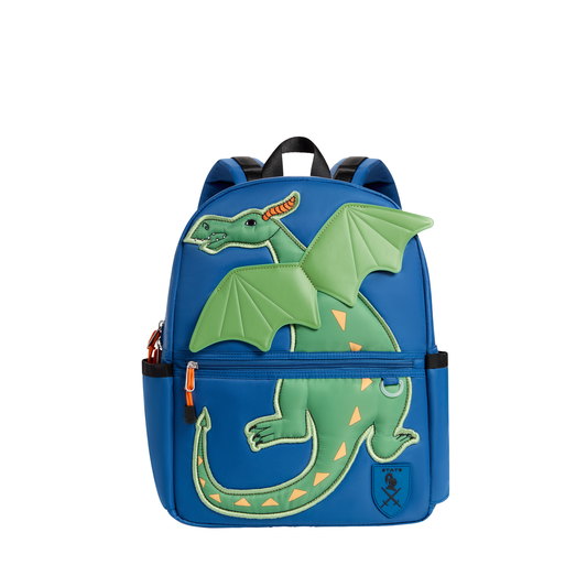 State Bags Dragon Kane backpack in black with multiple compartments and adjustable straps, ideal for everyday use.