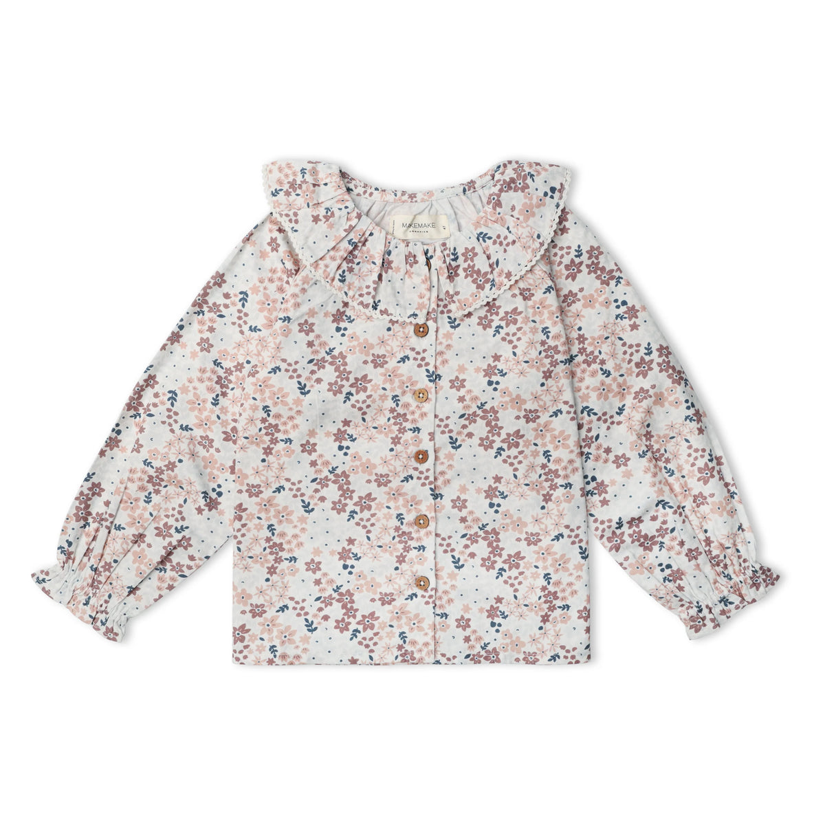 Wild Sprig Organic Ruffle Button Top