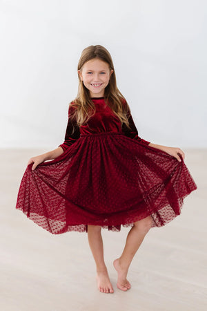 Mila & Rose - Cranberry Velvet Tutu Dress