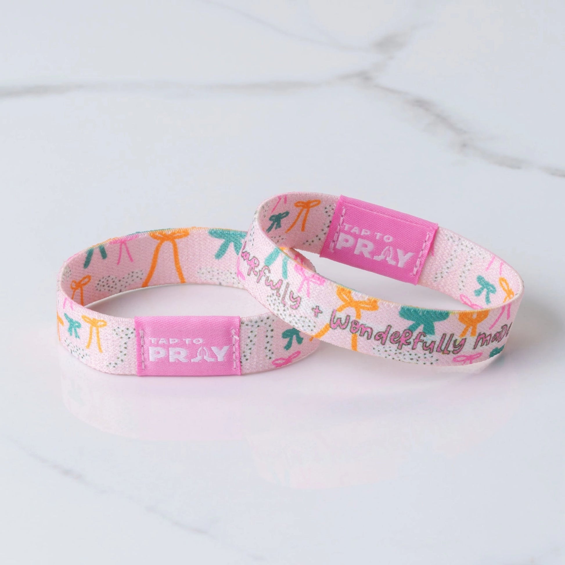 Versible Tap To Pray® Kingfolk Series wristband with inspirational text "Fearfully & Wonderfully Made" in stylish design.