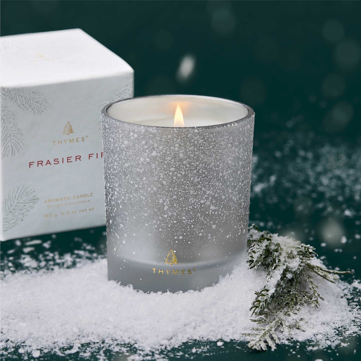 Thyme - Frasier Fir Flocked 6.5 oz Poured Candle
