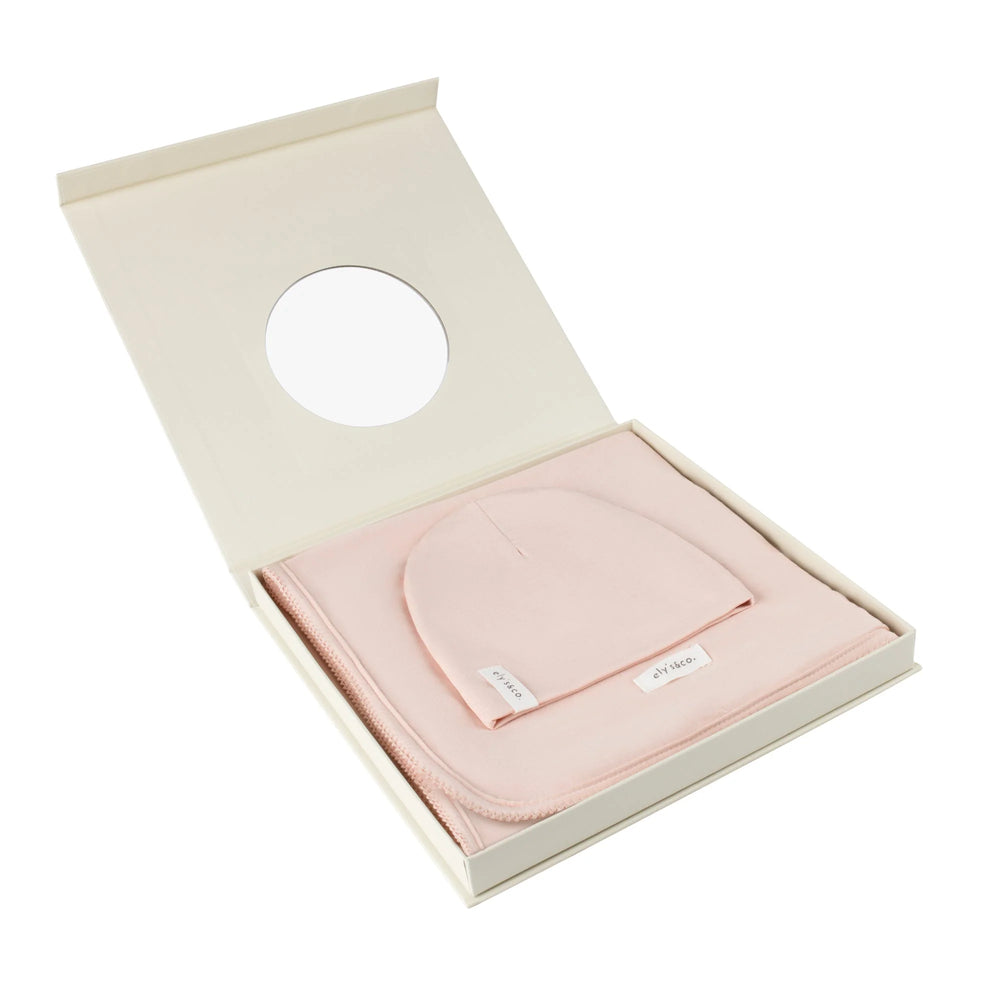 Ely's & Co - Rose Pink Modal Swaddle & Beanie Set in Gift Box