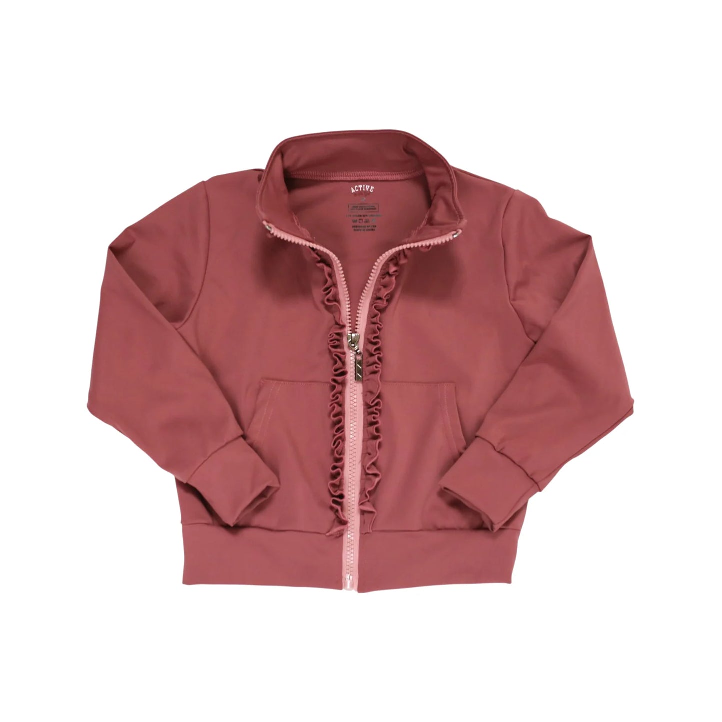 Solid Mauve Zip Up Jacket