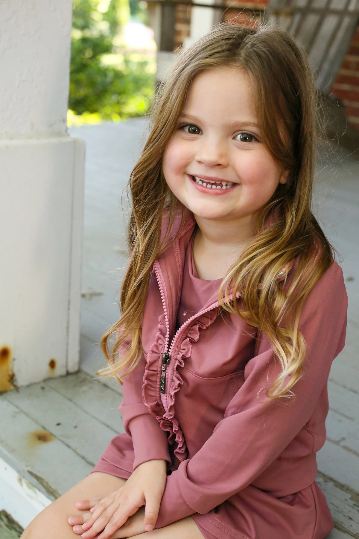 Solid Mauve Zip Up Jacket