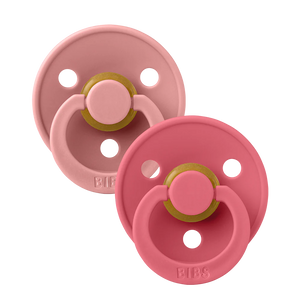 Bibs Pacifier - 2 pack - Dusty Pink/Coral