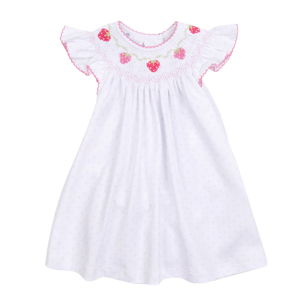 Magnolia Baby - Strawberry Patch Pink Bishop Flutters Toddler Dress