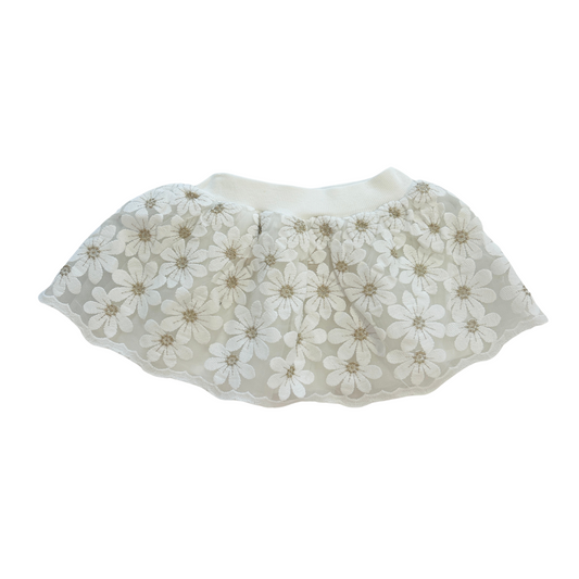 doe a dear - White Floral Tulle Skirt