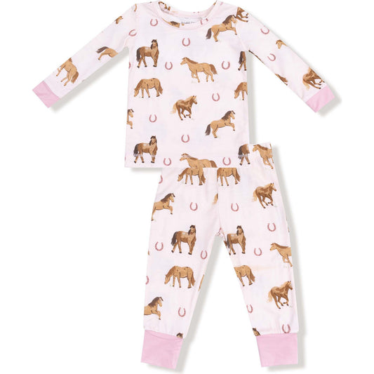 Pink Horses L/S Loungewear Set