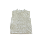 doe a dear - White Lace and Ruffle Button Down Tank