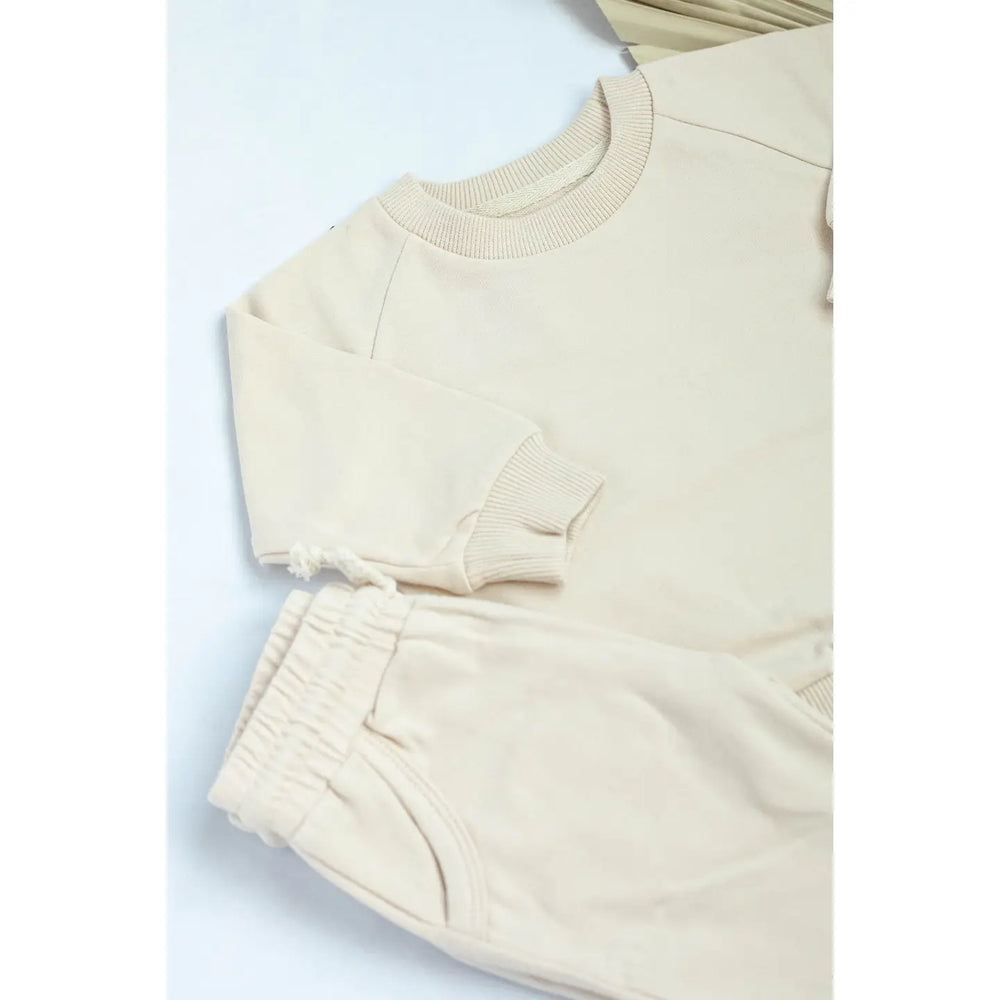 Little Organic Co - Baby Organic 2 Piece Set Sweatshirt Beige