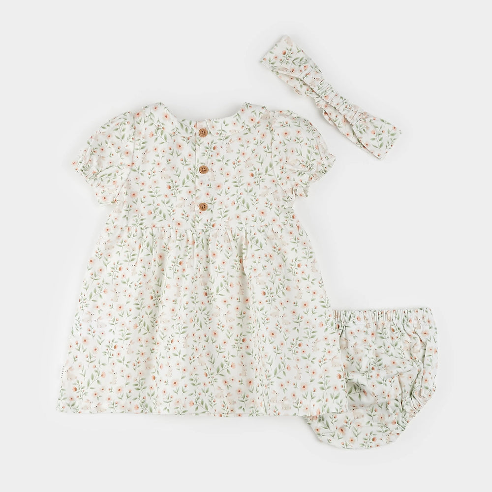 
            
                Load image into Gallery viewer, Petit Lem - Spring Bunnies Poplin 3pc Dress Set
            
        