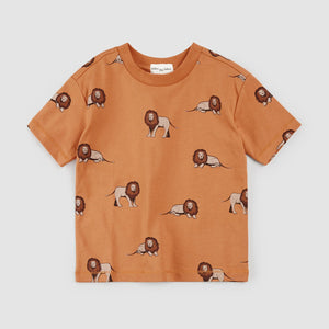 Miles the Label - Lion Print Burnt Orange Tee