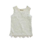 doe a dear - White Floral Crochet Tank